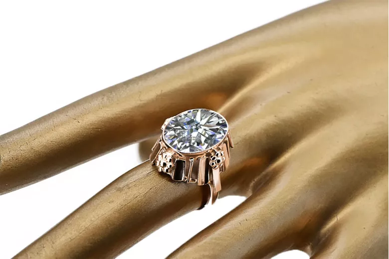 Vintage Ring Zirkon Originales Vintage-Roségold aus 14 Karat vrc043r